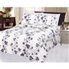 Marina Decoration Full Purple and White Polyester Bed Sheets - 6-Piece