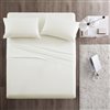 Marina Decoration Queen Ivory Cotton Bed Sheets - 4-Piece