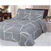 Marina Decoration Twin Grey and White Polyester Bed Sheets - 4-Piece