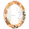 Designart 31.5-in x 23.7-in Retro Indian Floral Batik III - Oval Wall Mirror