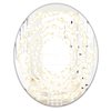 Designart 31.5-in x 23.7-in Gold Abstract Geometrical/Modern Oval Wall Mirror