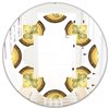 Designart Gold/Brown Pattern with Gradient Vintage Circles Round Decorative Mirror