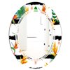 Designart 31.5-in Retro Tropical Leaves II Modern Oval Wall Mirror in Multi-Colour
