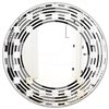 Designart Black Geometric Monochrome Pattern II Modern Round Wall Mirror