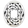 Designart Geometric Monochrome Pattern II Modern Oval Wall Mirror in Black