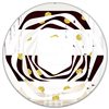 Designart Gold Polka Dot Pattern I Modern Round Wall Mirror in Black