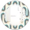 Designart Grey 24-in Round Retro Geometrical Abstract Minimal Pattern IV Polished Wall Mirror