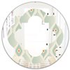 Designart Green 24-in Round Retro Abstract Drops VII Polished Wall Mirror