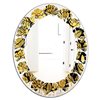 Designart Gold 31.5-in L x 23.7-in W Oval Floral II Polished Wall Mirror