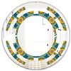 Designart 24-in Round Yellow Retro Circular Pattern I Modern Polished Wall Mirror