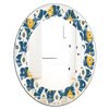 Designart Oval Blue 31.5-in L x 23.7-in W Retro Abstract Pattern II Polished Wall Mirror