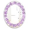 Designart Oval 31.5-in L x 23.7-in W Purple 1950 Retro Pattern III Polished Wall Mirror