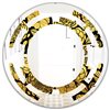 Designart Gold Round 24-in Floral II Polished Wall Mirror