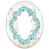Designart Blue 31.5-in L x 23.7-in W Oval Retro Abstract Design XIV Polished Wall Mirror