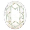 Designart Oval 31.5-in L x 23.7-in W Green Retro Abstract Drops VII Polished Wall Mirror