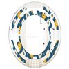 Designart Blue Oval 31.5-in L x 23.7-in W Retro Abstract Pattern II Polished Wall Mirror