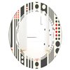 Designart Black 31.5-in L x 23.7-in W Oval Retro Geometrical Abstract Minimal Pattern II Polished Wall Mirror