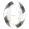 Designart Oval 31.5-in L x 23.7-in W Black Monochrome Geometric Pattern IX Polished Wall Mirror