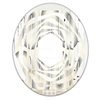 Designart Grey 31.5-in L x 23.7-in W Oval Retro Curved Minimal Geometric Ornament I Polished Wall Mirror