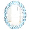 Designart Oval 31.5-in L x 23.7-in W 3D White and Light Blue Pattern II Polished Wall Mirror