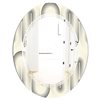 Designart Oval Grey 31.5-in L x 23.7-in W Retro Curved Minimal Geometric Ornament I Polished Wall Mirror