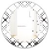 Designart White 24-in Round Retro Geometrical Abstract Minimal Pattern IX Polished Wall Mirror