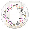 Designart 24-in Multicolour Round Retro Abstract Floral Design XI Polished Wall Mirror