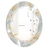 Designart Luxury Geometric Fall Leaves Pattern 31.5-in x 23.7-in Oval Grey Polished Mirror