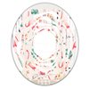 Designart Tropical Botanicals, Flowers and Flamingo II 31.5-in x 23.7-in Oval Pink Polished Mirror