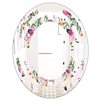 Designart Floral Botanical Retro X 31.5-in x 23.7-in Oval Multicolour Polished Wall Mirror