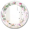 Designart Floral Botanical Retro X 24-in x 24-in Round Multicolour Polished Mirror
