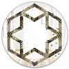 Designart Circular Geometric Retro Abstract I 24-in x 24-in Round Wall Mirror