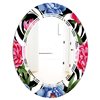 Designart Floral Retro Pattern I 31.5-in x 23.7-in Oval Red Polished Wall Mirror