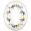 Designart Diamond Retro VIII 31.5-in x 23.7-in Oval Polished Wall Mirror