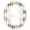 Designart Diamond Retro VIII 31.5-in x 23.7-in Oval Grey Mirror