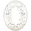 Designart Floral Retro Botanical Pattern I 31.5-in x 23.7-in Oval White Polished Wall Mirror