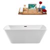 Streamline 31W x 67L Glossy White Acrylic Bathtub and a Matte Oil Rubbed Bronze Center Drain with Tray