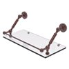 Allied Brass Dottingham Antique Copper 1-Tier Glass Wall Mount Floating Shelf with Gallery Rail