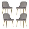 Plata Import Sonia Chair with Grey Velvet Uphosltery and Gold Legs - Set of 4