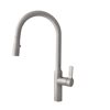 Stylish Brushed Stainless Steel 1-handle Deck Mount Pull-down Commercial/residential Kitchen Faucet