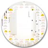 Designart Circular Retro Pastel Pattern III 24-in x 24-in Modern Mirror