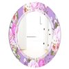 Designart Pattern with Roses 35.4-in x 23.7-in Modern Mirror