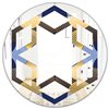 Designart Retro Luxury Waves In Blue and Gold II 24-in x 24-in Wall Mirror
