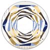 Designart Retro Luxury Waves In Blue and Gold II 24-in x 24-in Modern Mirror