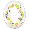 Designart Retro Abstract Drops II 35.4-in x 23.7-in Oval Polished Green Wall Mirror
