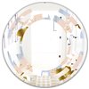 Designart Golden Foliage XV 24-in x 24-in Round Multicolour Polished Wall Mirror