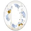 Designart Orchid Blossom Colour Pattern 35.4-in x 23.7-in Polished Blue Oval Wall Mirror