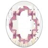Designart Retro Purple-Pink Design 35.4-in L x 23.7-in W Oval Polished Wall Mirror