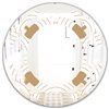 Designart Circular Retro Design 24-in L x 24-in W Round White Polished Wall Mirror