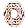 Designart Retro Grid in Orange 35.4-in L x 23.7-in W Oval Polished Wall Mirror